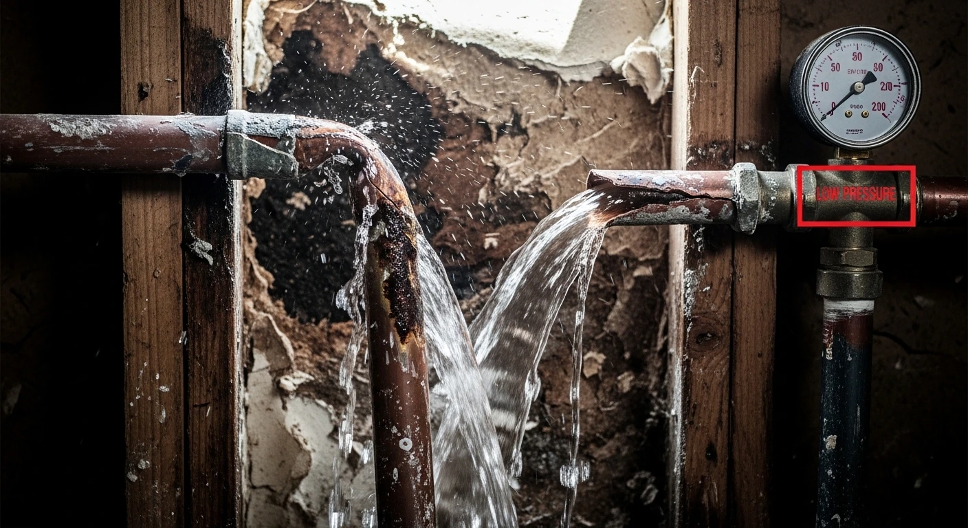 water pressure suddenly dropped in whole house